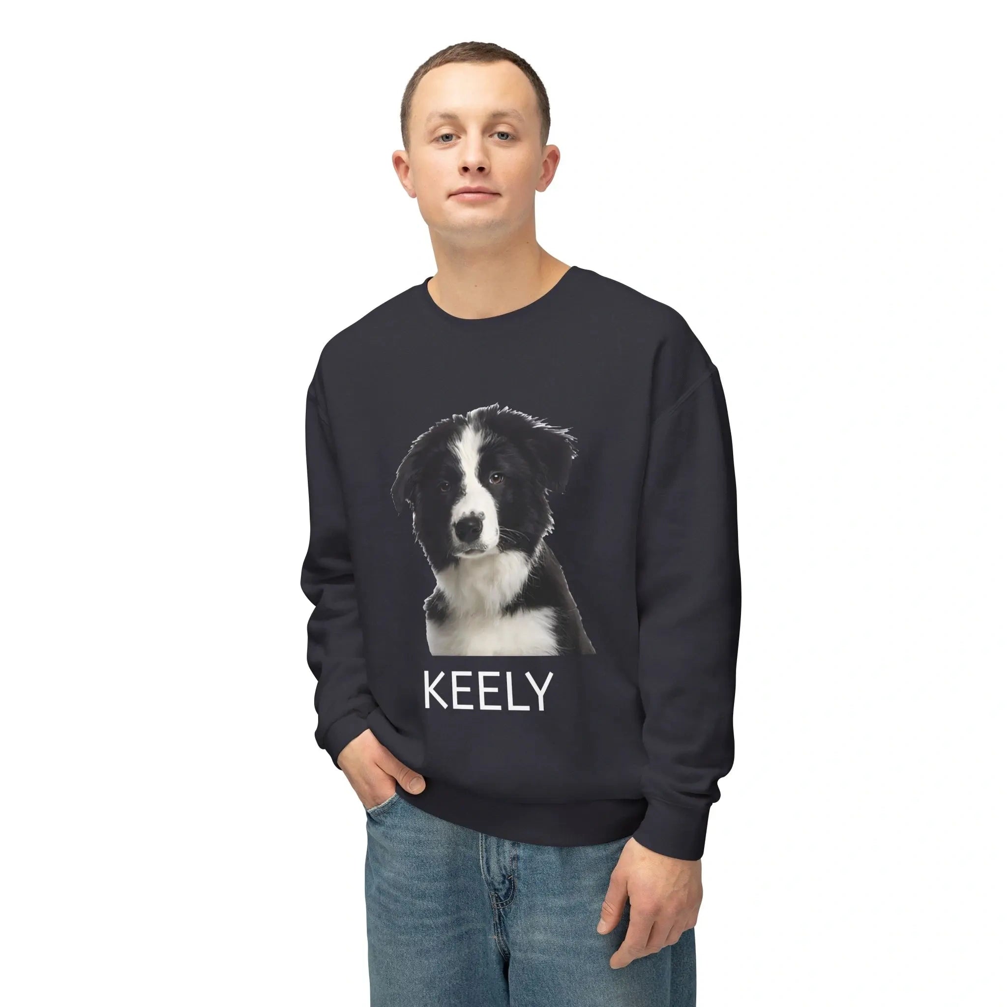 Custom crewneck sweatshirt with pet portrait, personalized gift for pet