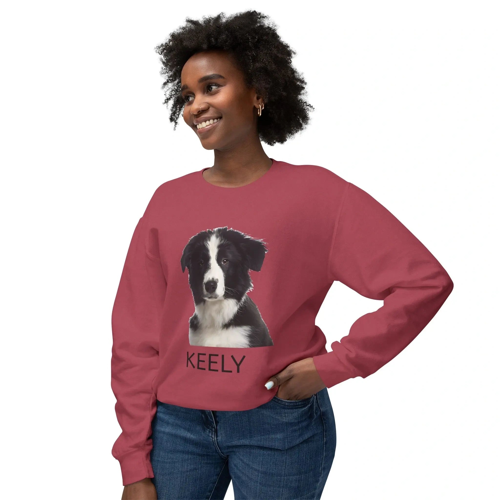 Custom crewneck sweatshirt with pet portrait, personalized gift for pet