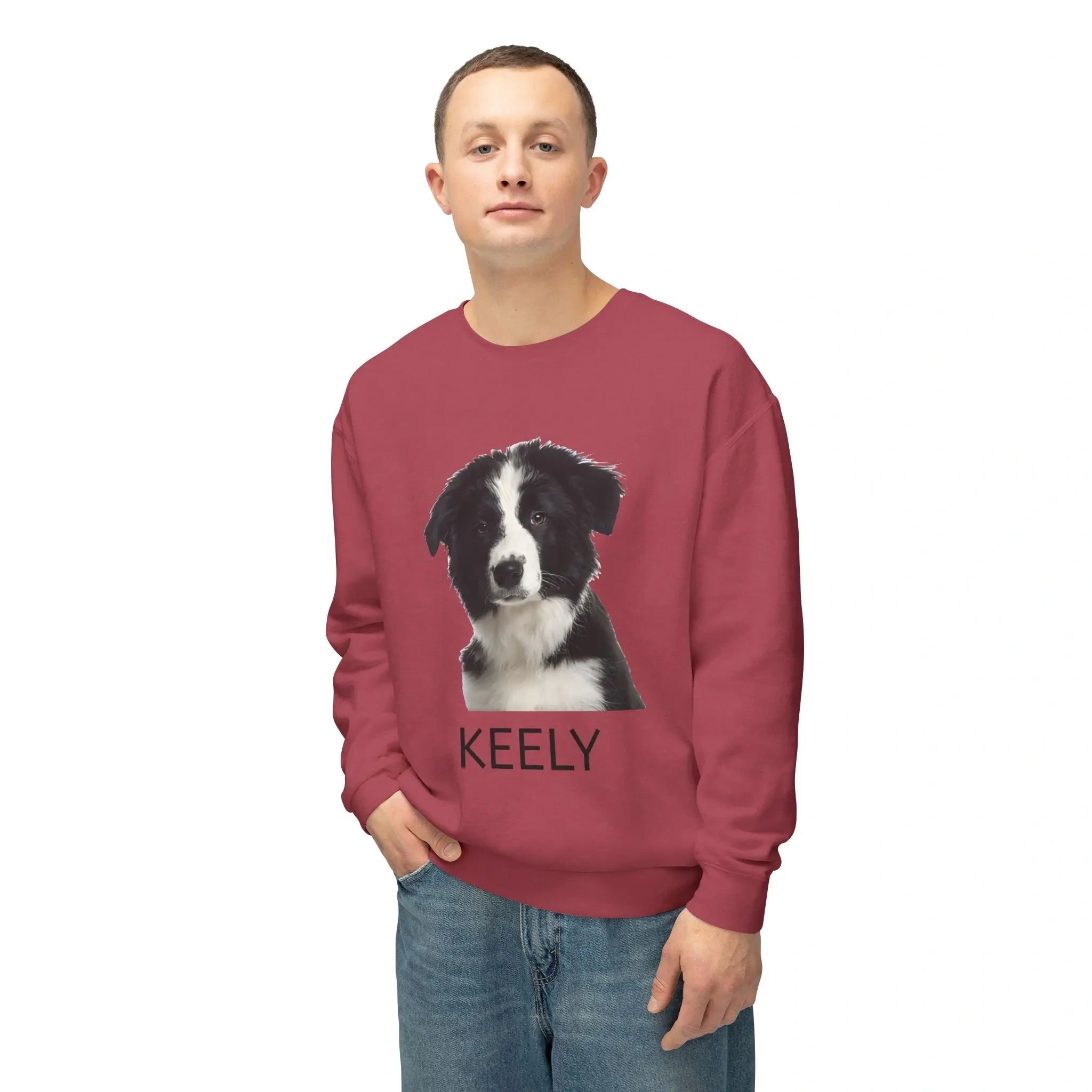 Custom crewneck sweatshirt with pet portrait, personalized gift for pet