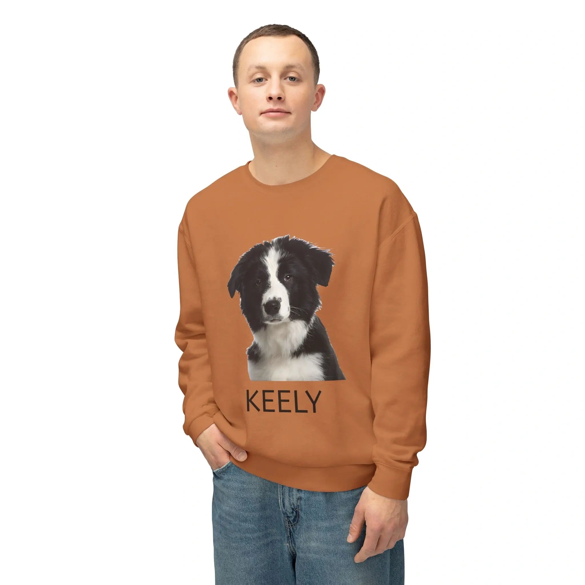 Custom crewneck sweatshirt with pet portrait, personalized gift for pet