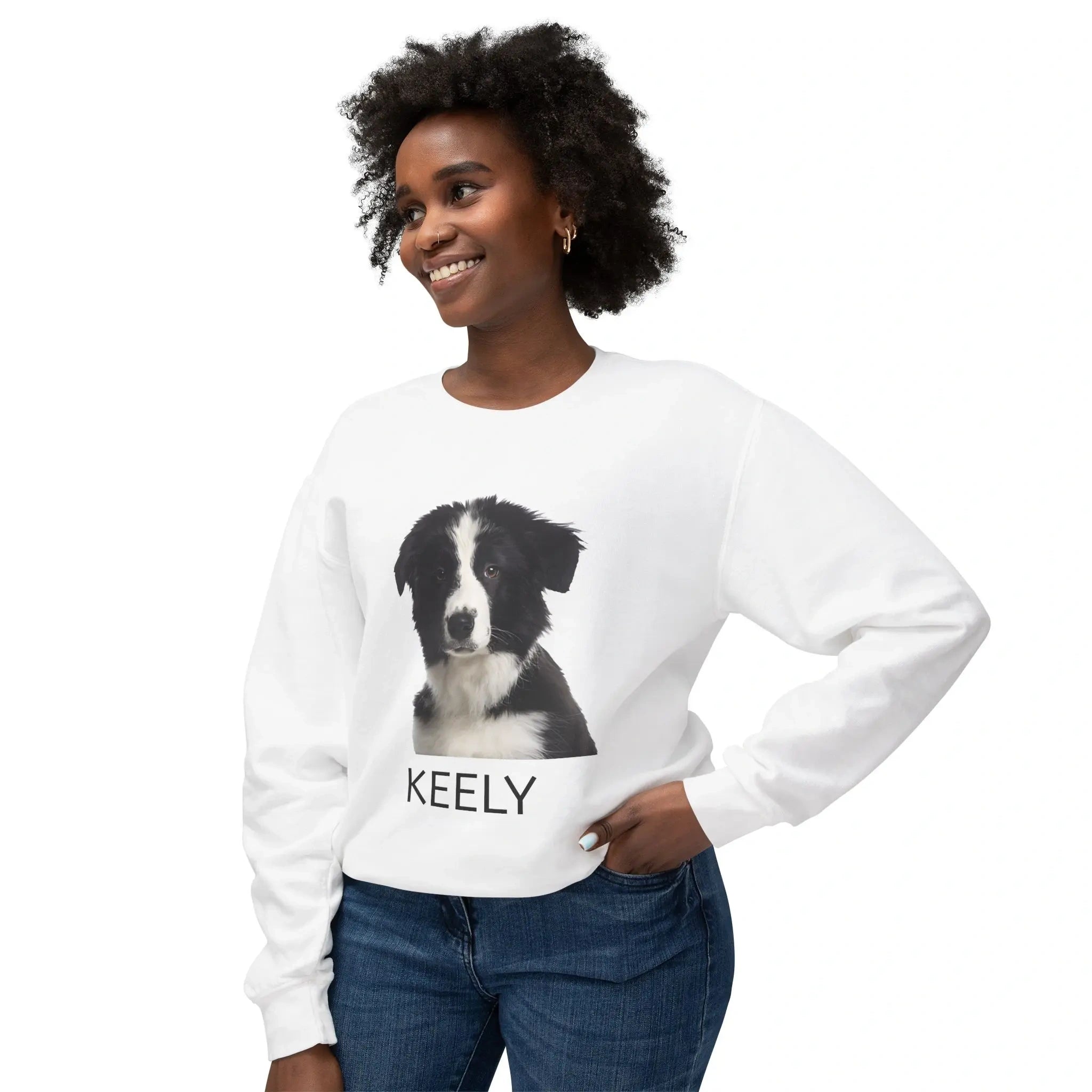 Custom crewneck sweatshirt with pet portrait, personalized gift for pet