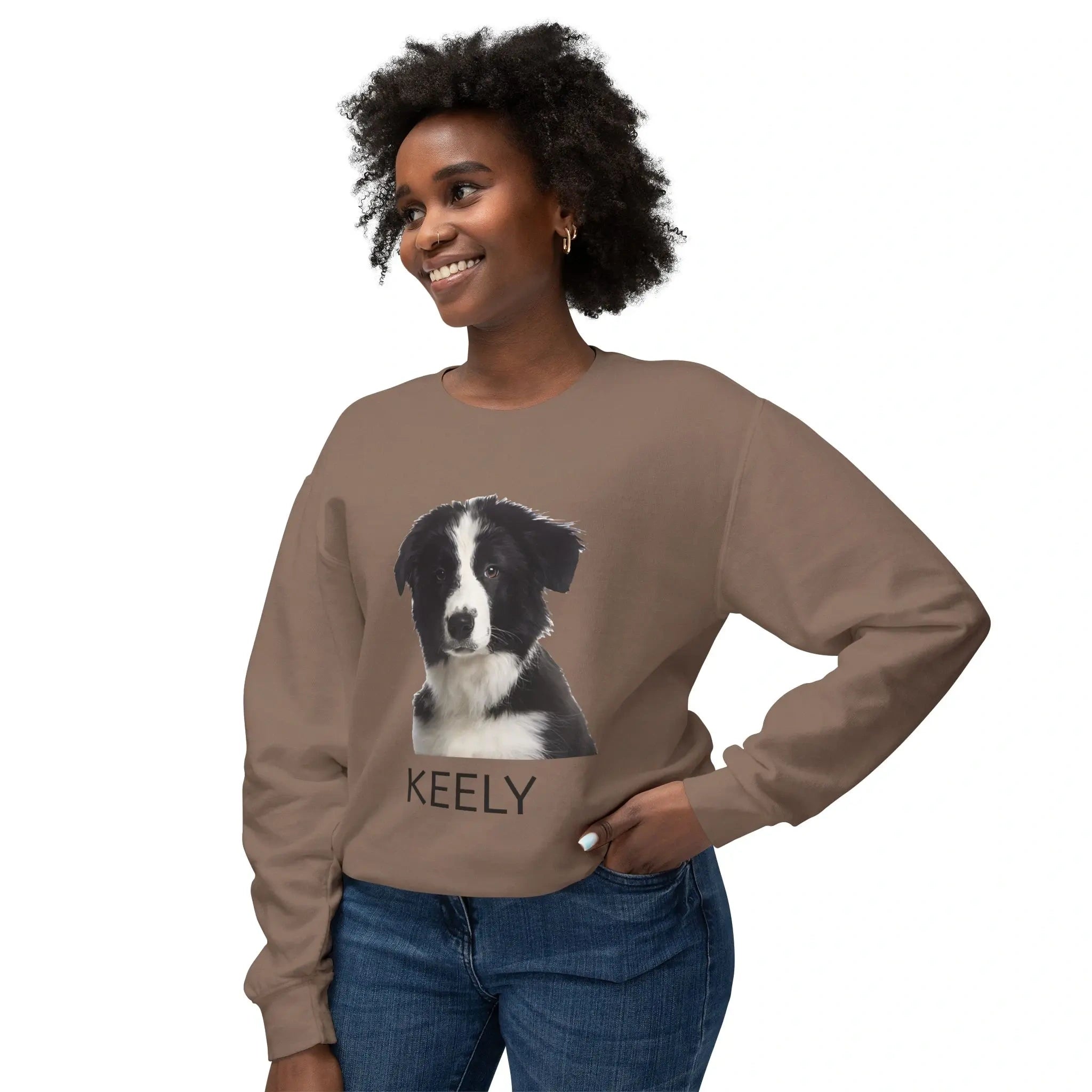 Custom crewneck sweatshirt with pet portrait, personalized gift for pet