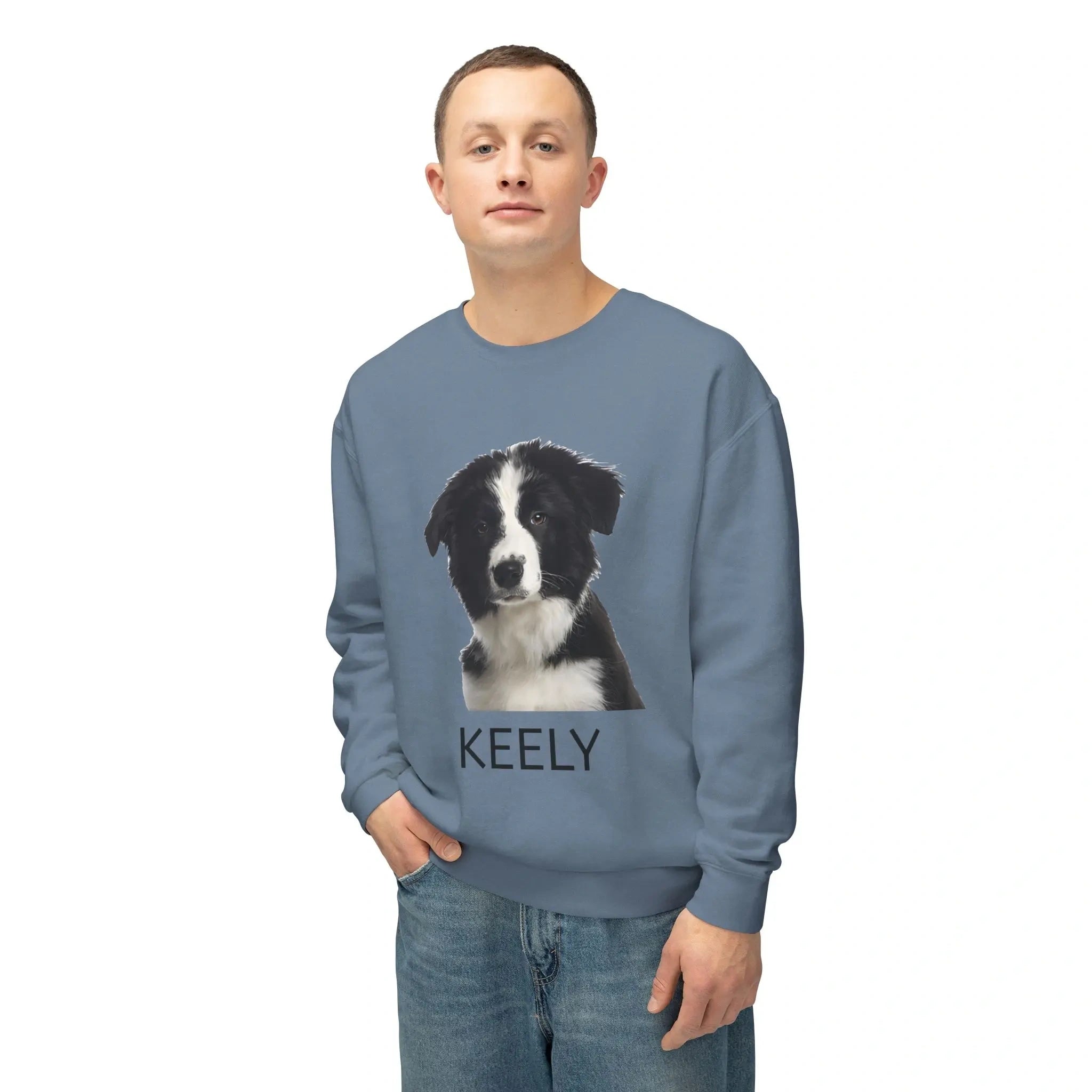 Custom crewneck sweatshirt with pet portrait, personalized gift for pet