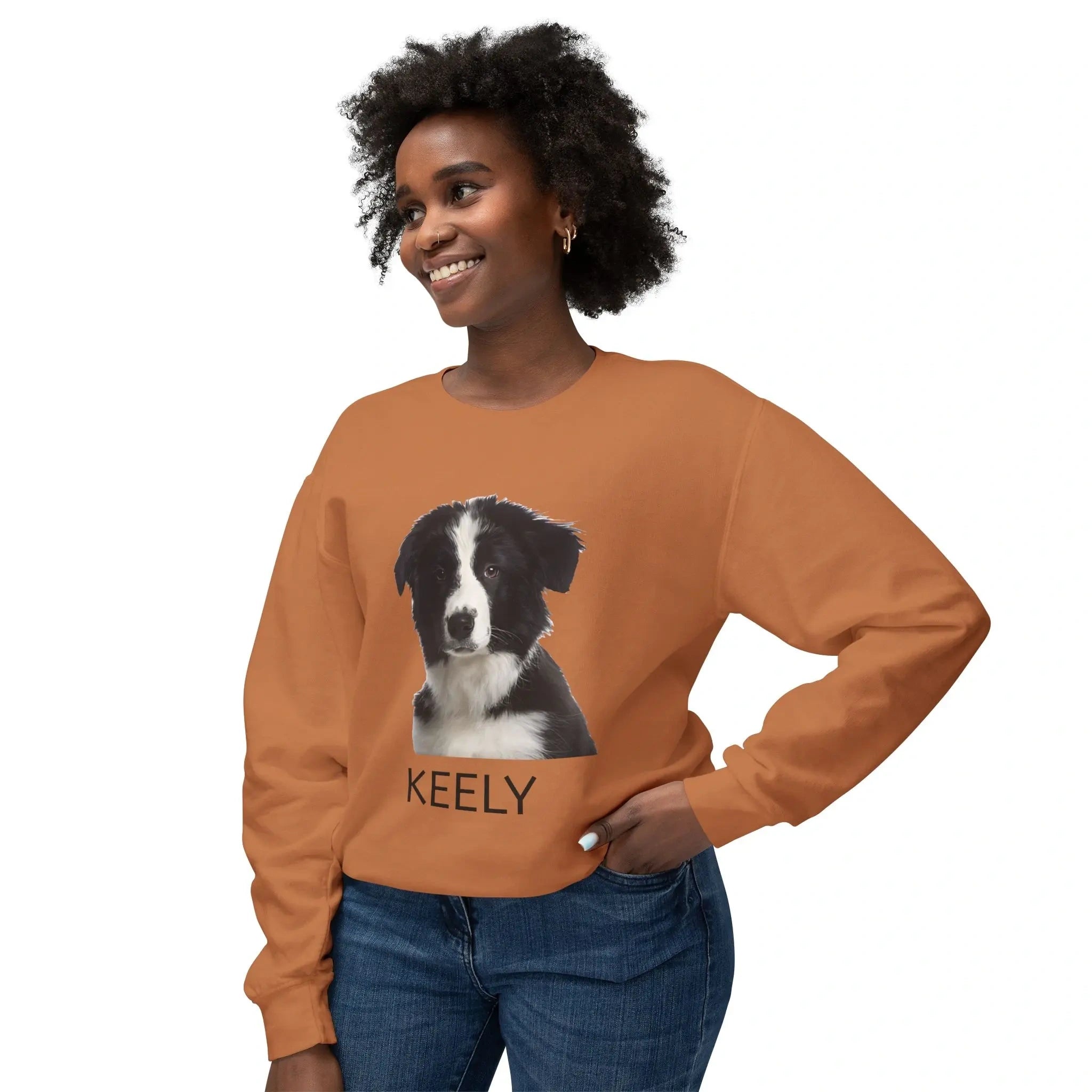 Custom crewneck sweatshirt with pet portrait, personalized gift for pet