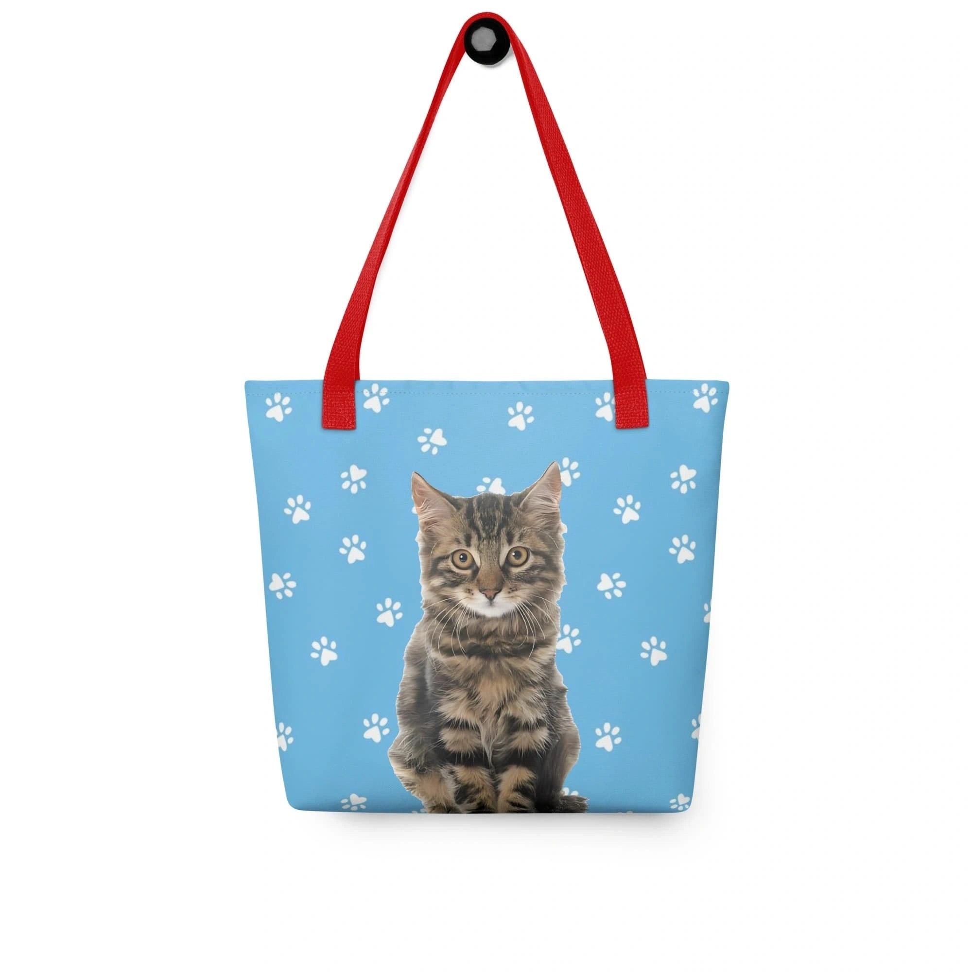 Custom tote bag with pet portrait, personalized gift for pet lovers.