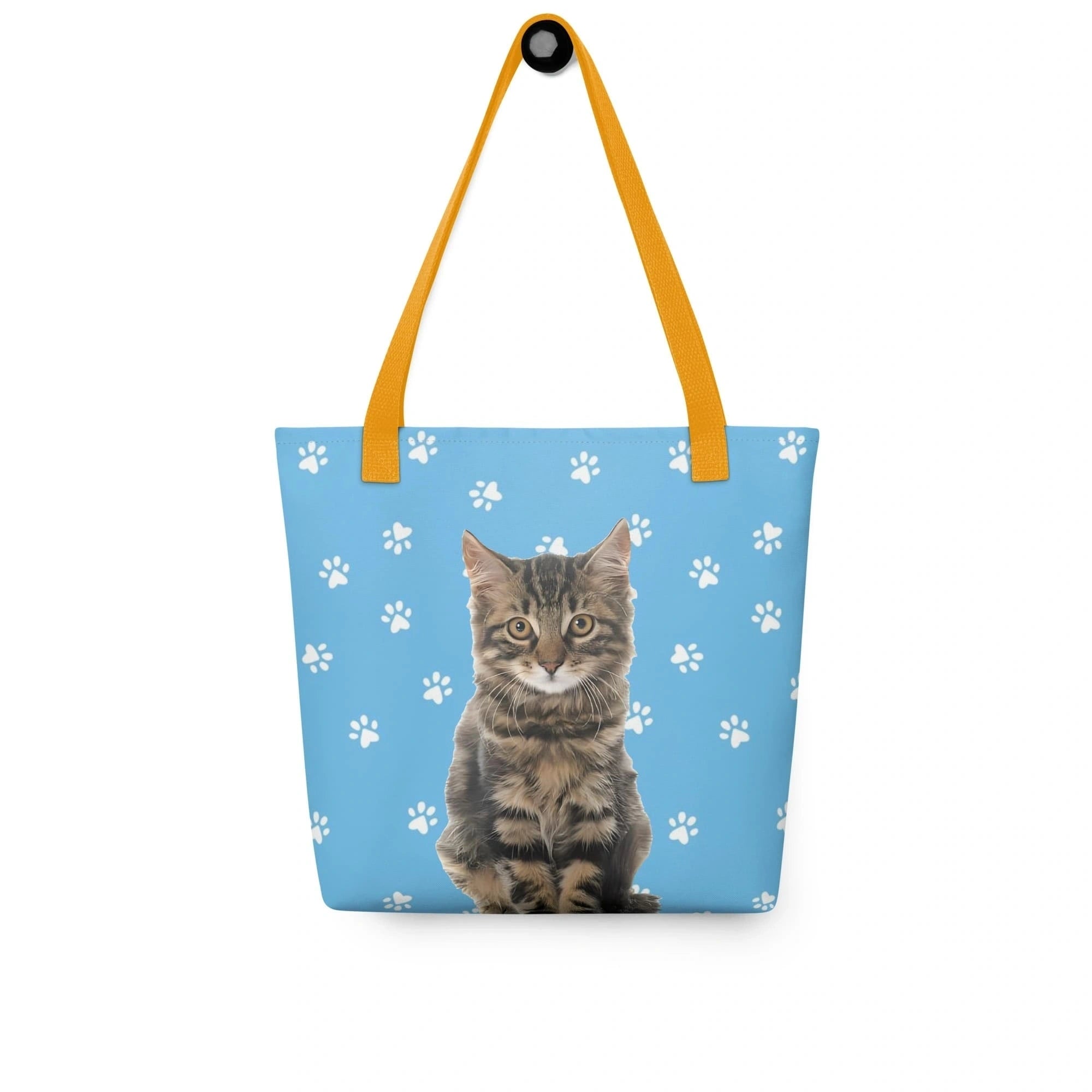 Custom tote bag with pet portrait, personalized gift for pet lovers.