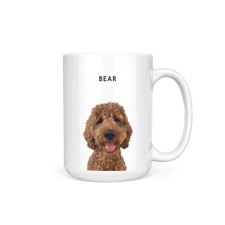 Personalized pet mugs for coffee or tea, perfect for pet lovers